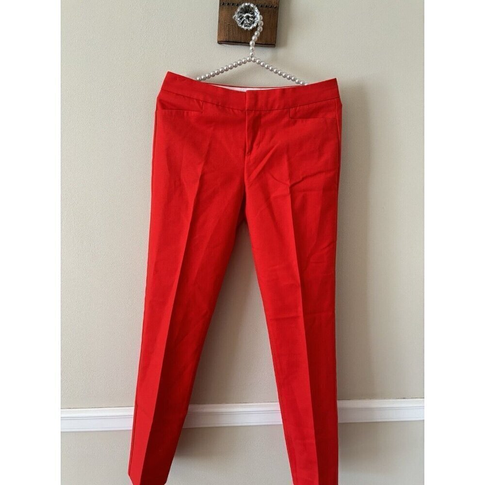 Crosby Womens Size 2 Red Madison Chino Pants Flat Front Stretch Cotton